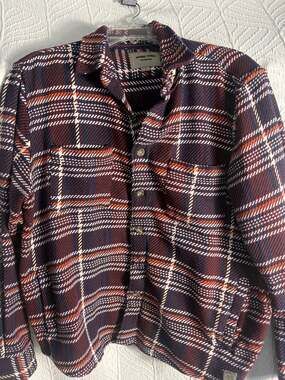 Amongst Others Outerwear Plaid Button Up Shirt Jacket Large
